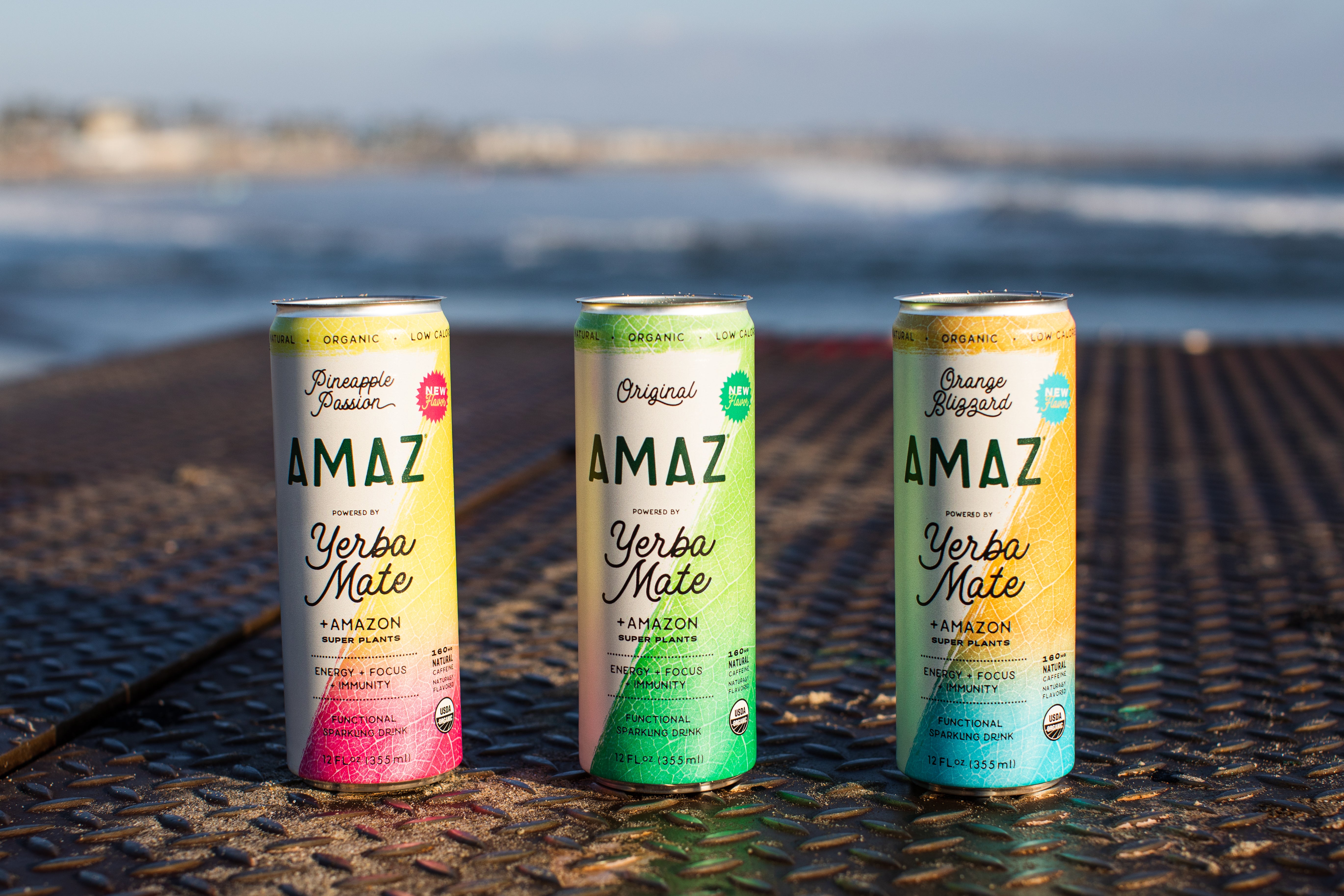 AMAZ Organic Sparkling Yerba Mate with Super Plants
